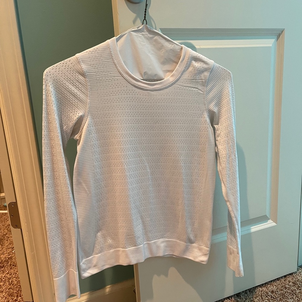 White Mesh Lululemon Long Sleeve Shirt